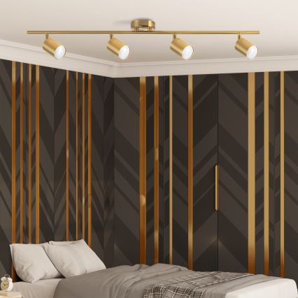 LED RGBW hämardatav kohtvalgusti GOLDIE 4xGU10/4,8W/230V 3000K kuldne + kaugjuhtimispult