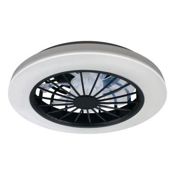 LED RGBW hämardatav laelamp ventilaatoriga GHANA LED/24W/230V 3000-6500K valge/must + kaugjuhtimispult