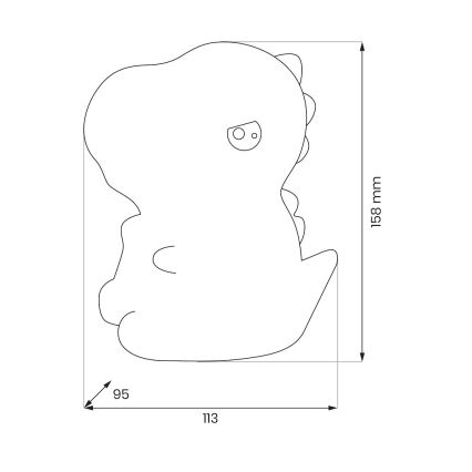 LED RGBW hämardatav laetav puutetundlik laste öölamp DINO LED/1W/5V 1200 mAh