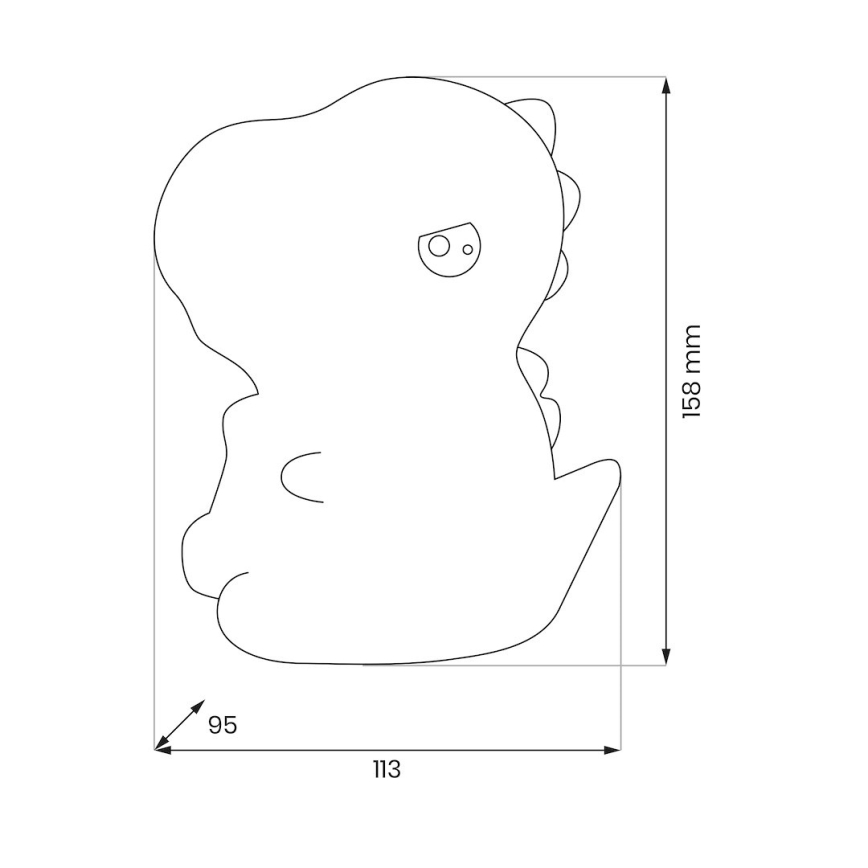 LED RGBW hämardatav laetav puutetundlik laste öölamp DINO LED/1W/5V 1200 mAh