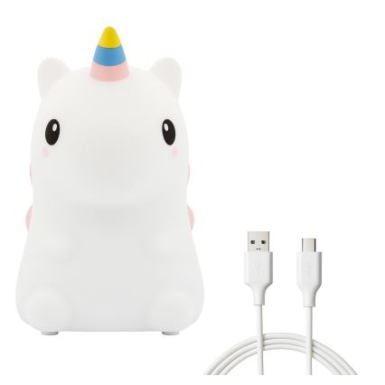 Laetav puutetundlik ja hämardatav LED RGBW laste öölamp UNICORN LED/1W/5V 1200 mAh