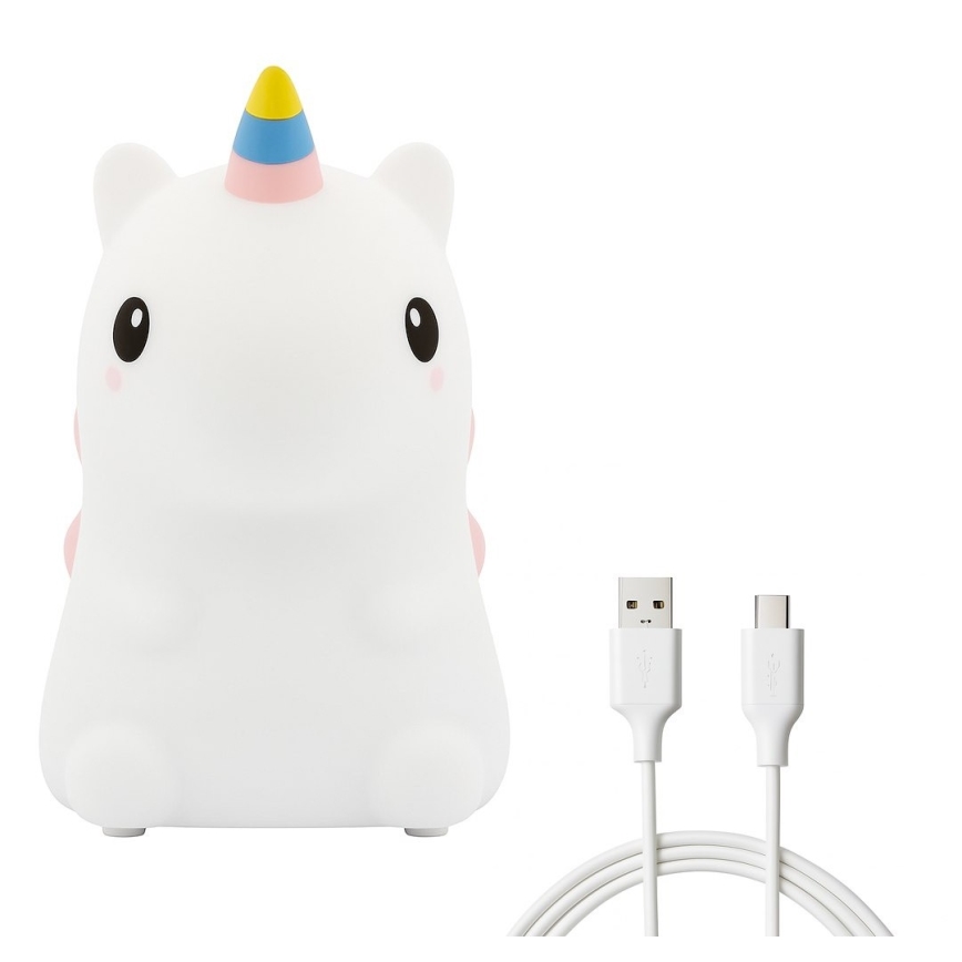 Laetav puutetundlik ja hämardatav LED RGBW laste öölamp UNICORN LED/1W/5V 1200 mAh