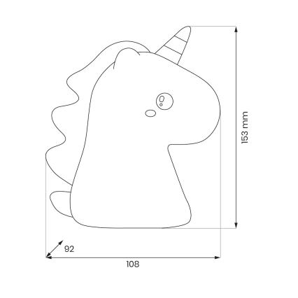 Laetav puutetundlik ja hämardatav LED RGBW laste öölamp UNICORN LED/1W/5V 1200 mAh