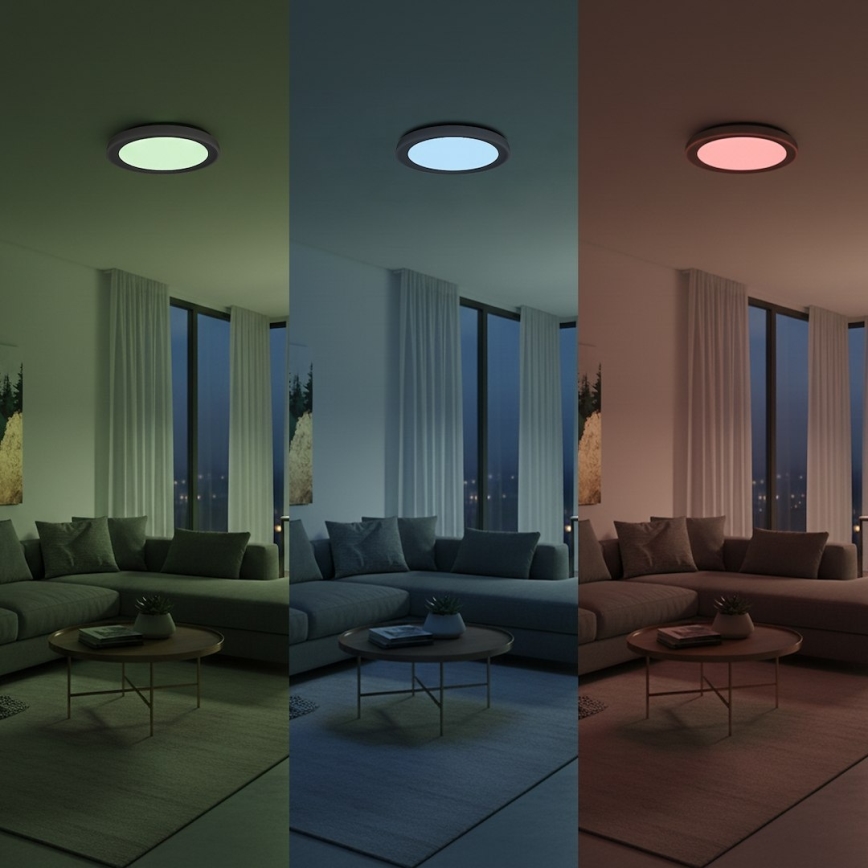 Hämardatav LED RGBW laelamp MELO LED/36W/230V 3000-6000K läbimõõt 39 cm valge + kaugjuhtimispult