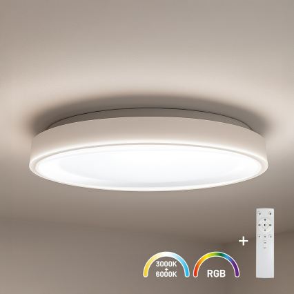Hämardatav LED RGBW laelamp MELO LED/36W/230V 3000-6000K läbimõõt 39 cm valge + kaugjuhtimispult