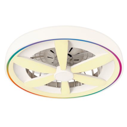 LED RGBW hämardatav laelamp ventilaatoriga MALAWI LED/48W/230V 3000-6500K valge + kaugjuhtimispult