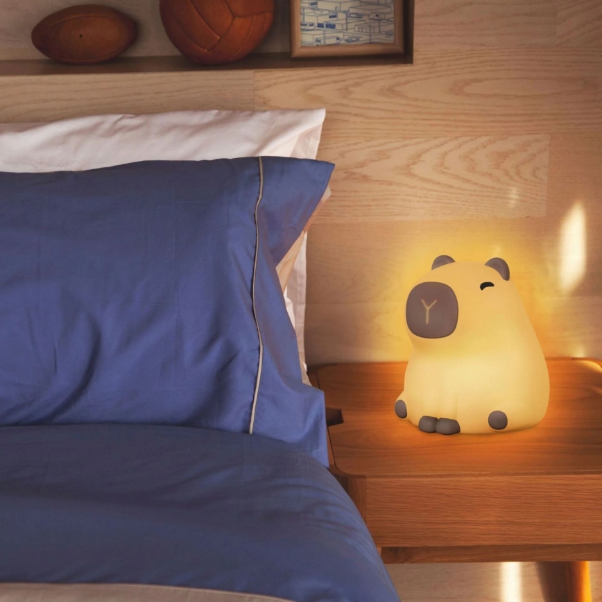 LED RGBW Hämardatav laste puutetundlik lamp LED/1W/5V USB 1200 mAh kapibaara