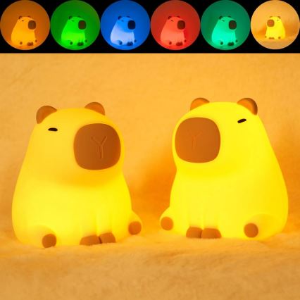 LED RGBW Hämardatav laste puutetundlik lamp LED/1W/5V USB 1200 mAh kapibaara