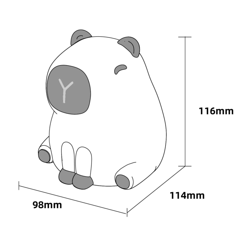 LED RGBW Hämardatav laste puutetundlik lamp LED/1W/5V USB 1200 mAh kapibaara