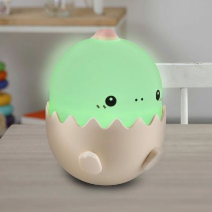 LED RGBW Hämardatav laste puutetundlik lamp BABY DINO LED/0,75W/5V USB 1200 mAh roosa