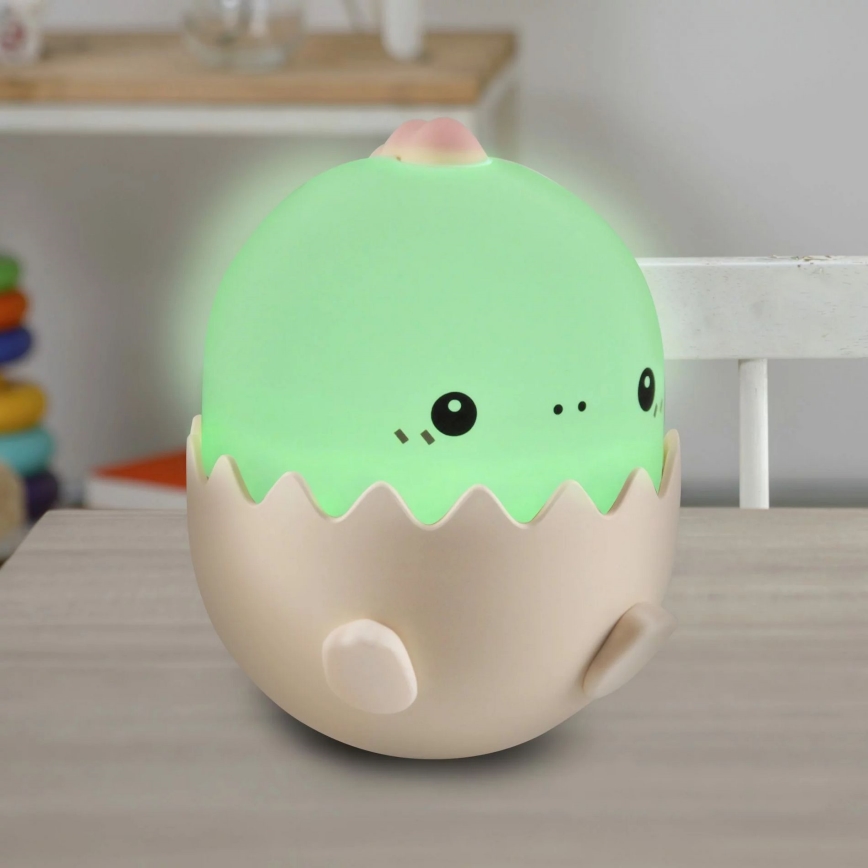 LED RGBW Hämardatav laste puutetundlik lamp BABY DINO LED/0,75W/5V USB 1200 mAh roosa