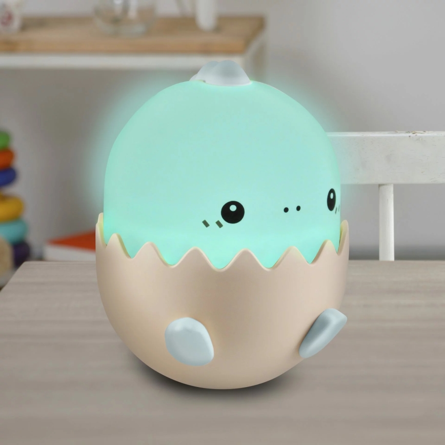 LED RGBW Hämardatav laste puutetundlik lamp BABY DINO LED/0,75W/5V USB 1200 mAh sinine