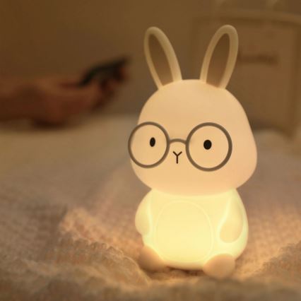 LED RGBW Hämardatav laste puutetundlik lamp FLORKA LED/1W/5V USB 1200 mAh jänes valge/hall