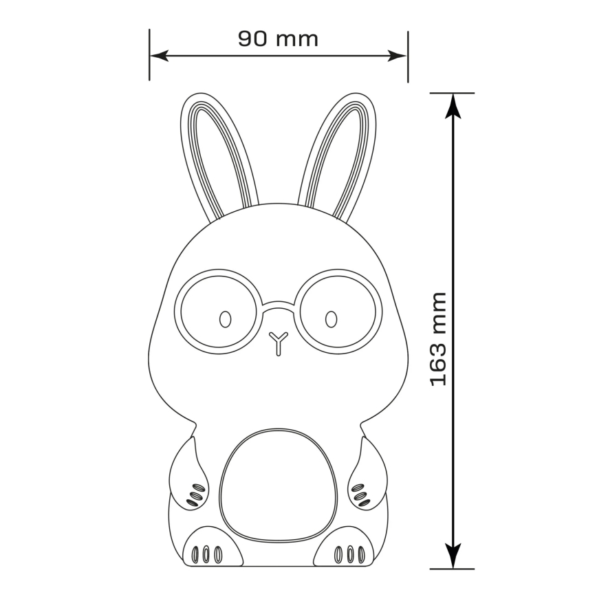 LED RGBW Hämardatav laste puutetundlik lamp FLORKA LED/1W/5V USB 1200 mAh jänes sinine
