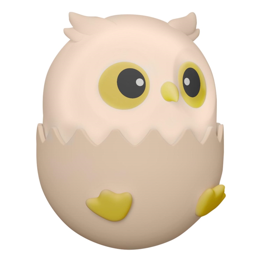 LED RGBW Hämardatav laste puutetundlik lamp OWL LED/1W/5V USB 1200 mAh öökull roosa