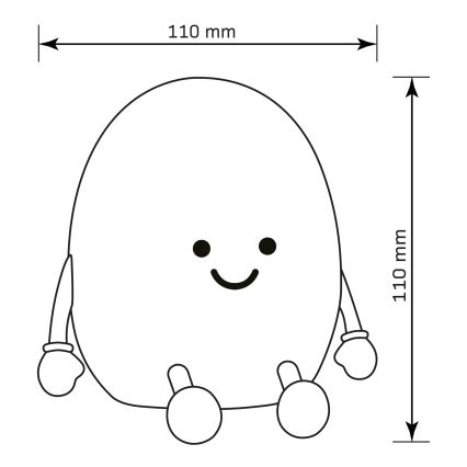 LED RGBW Hämardatav laste puutetundlik lamp POTATO LED/2W/5V USB 1200 mAh kartul