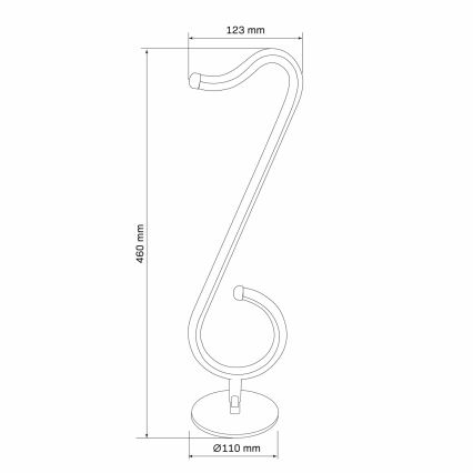 LED RGBW Hämardatav laualamp NUTKA LED/15W/5V must + kaugjuhtimispult