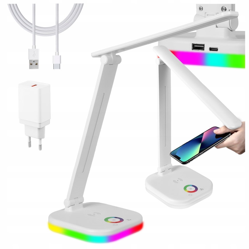 LED RGBW hämardatav laualamp traadita laadimisega LED/7W/5V USB, valge