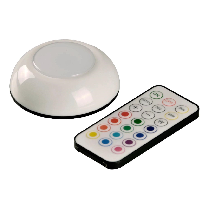 LED RGBW Hämardatav mööblivalgustus LED/0,5W/4,5V 3xAAA valge + kaugjuhtimispult