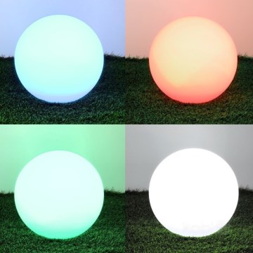 LED RGBW hämardatav päikeselamp GARDEN BALL LED/5W/3,7V 3000K IP54 2200 mAh läbimõõt 30 cm + kaugjuhtimispult