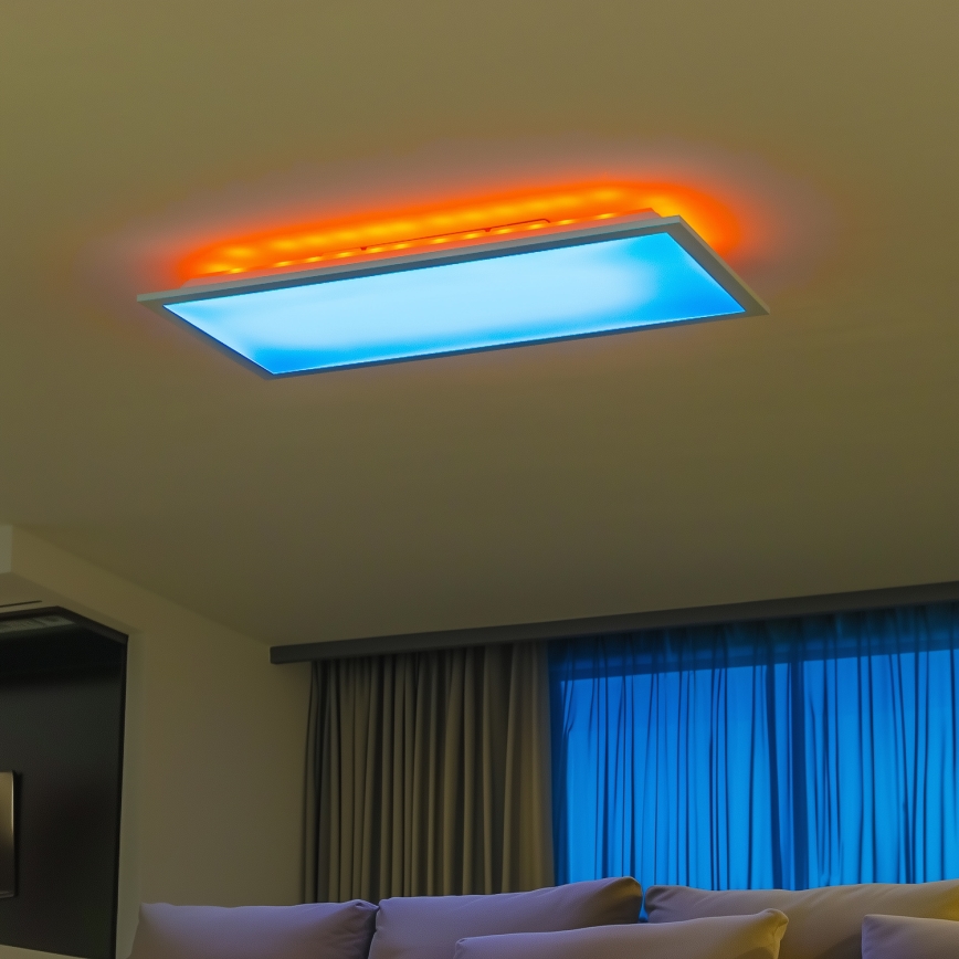 LED RGBW hämardatav pinnapealne paneel LED/22W/230V 2700-6500K 29,5x59,5 cm + kaugjuhtimispult