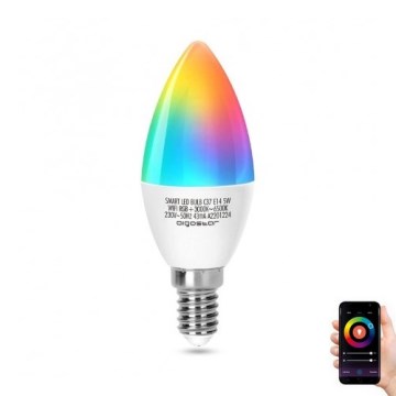 LED RGBW Hämardatav pirn C37 E14/5W/230V 3000-6500K Wi-Fi - Aigostar