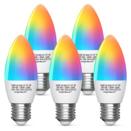 LED RGBW Hämardatav pirn C37 E27/5W/230V 3000-6500K Wi-Fi - Aigostar