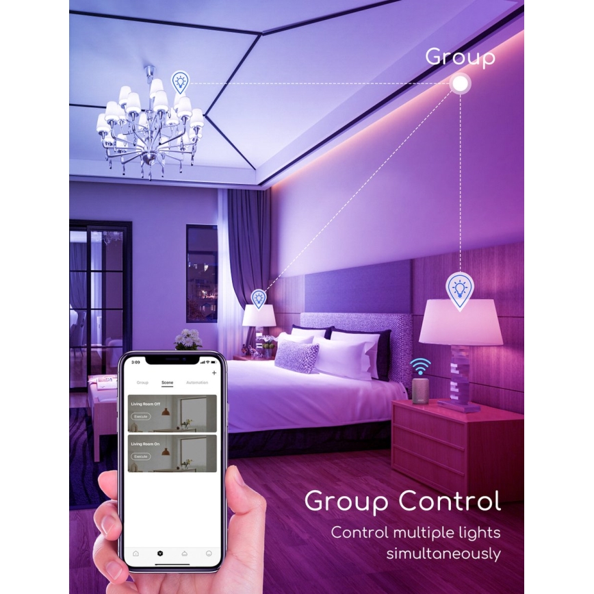 LED RGBW Hämardatav pirn C37 E27/7W/230V 3000-6500K Wi-Fi - Aigostar