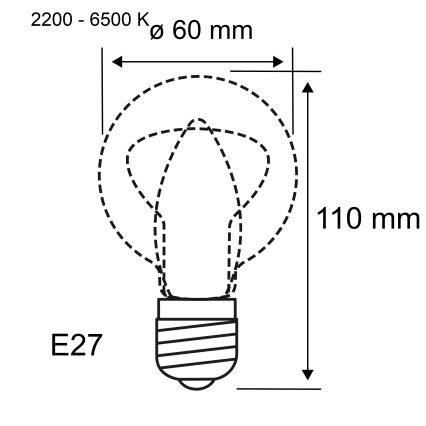 LED RGBW Hämardatav pirn FILAMENT E27/6,3W/230V 2200-6500K - Paulmann 29156