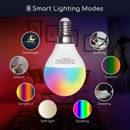 LED RGBW Hämardatav pirn G45 E14/5W/230V 3000-6500K Wi-Fi - Aigostar