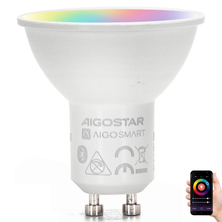 LED RGBW Hämardatav pirn GU10/4,9W/230V 2700-6500K - Aigostar
