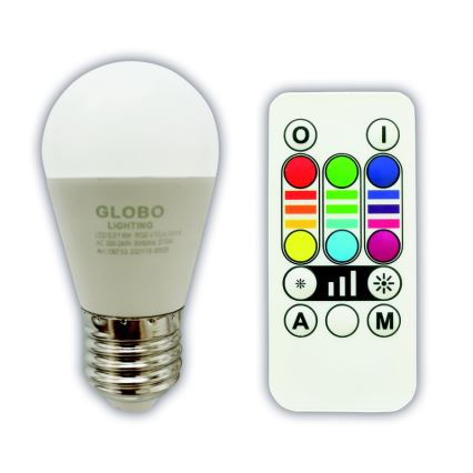 LED RGBW Hämardatav pirn E27/6W/230V 3000K + kaugjuhtimispult - Globo