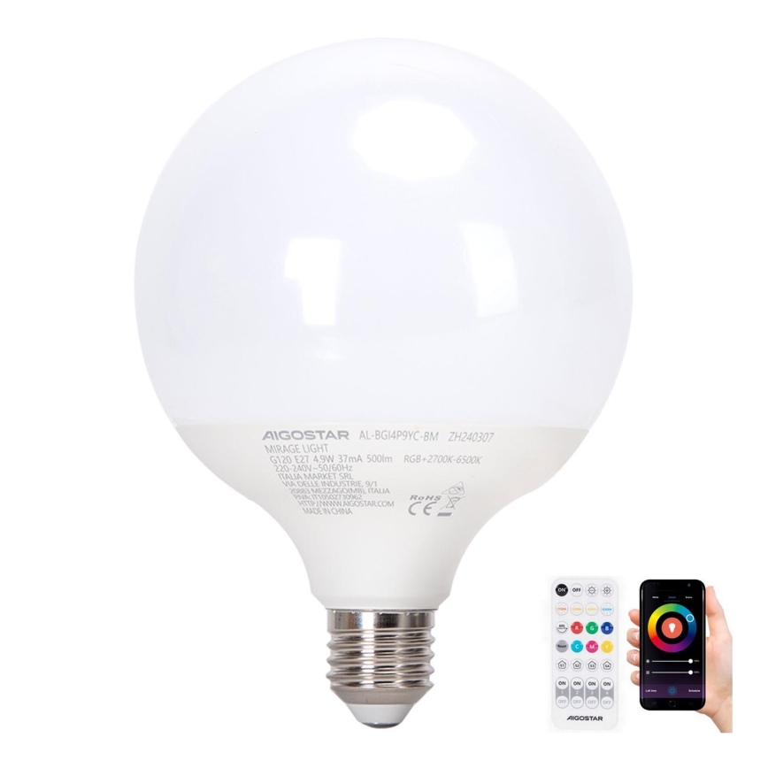 LED RGBW Hämardatav pirn MESH G120 E27/4,9W/230V 2700-6500K + kaugjuhtimispult - Aigostar