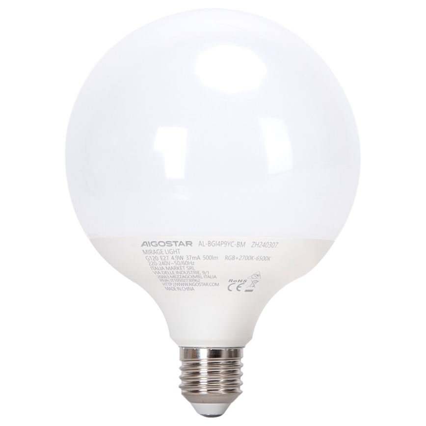 LED RGBW Hämardatav pirn MESH G120 E27/4,9W/230V 2700-6500K + kaugjuhtimispult - Aigostar