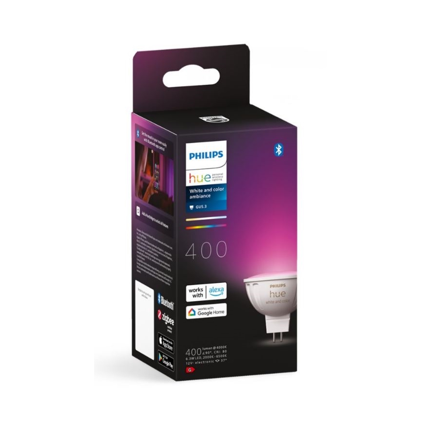 LED RGBW Hämardatav pirn Philips Hue White And Color Ambiance GU5,3/MR16/6,3W/12V 2000-6500K