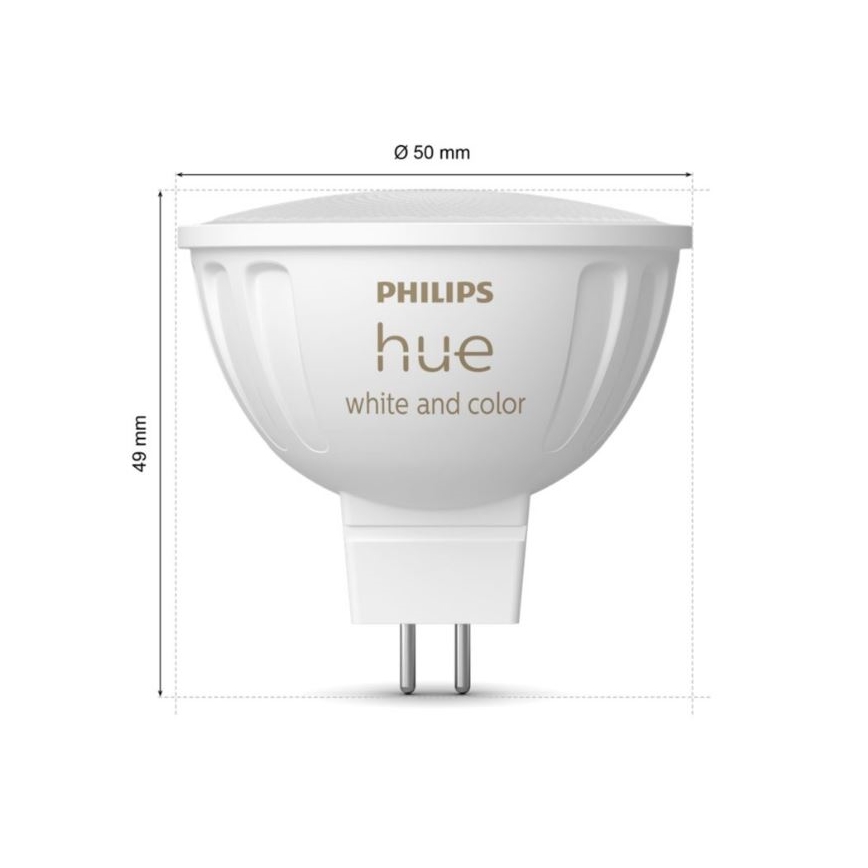 LED RGBW Hämardatav pirn Philips Hue White And Color Ambiance GU5,3/MR16/6,3W/12V 2000-6500K