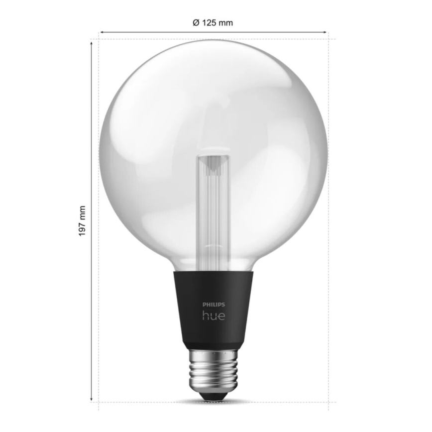 LED RGBW Hämardatav pirn Philips Hue White And Color Ambiance G125 E27/6,8W/230V 2000-6500K
