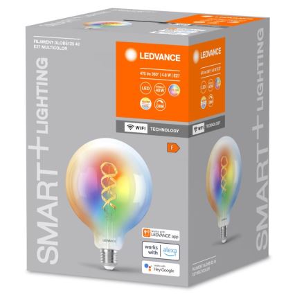 LED RGBW Hämardatav pirn SMART+ FILAMENT E27/4,8W/230V 2700-6500K Wi-Fi - Ledvance