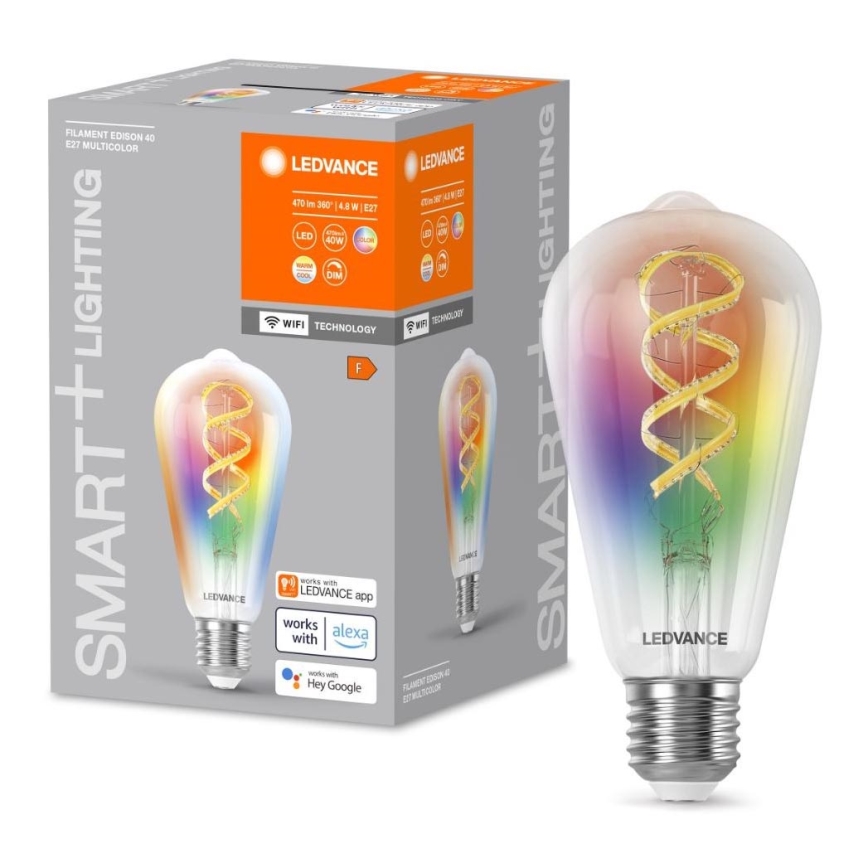 LED RGBW Hämardatav pirn SMART+ FILAMENT EDISON ST64 E27/4,8W/230V 2700-6500K Wi-Fi - Ledvance