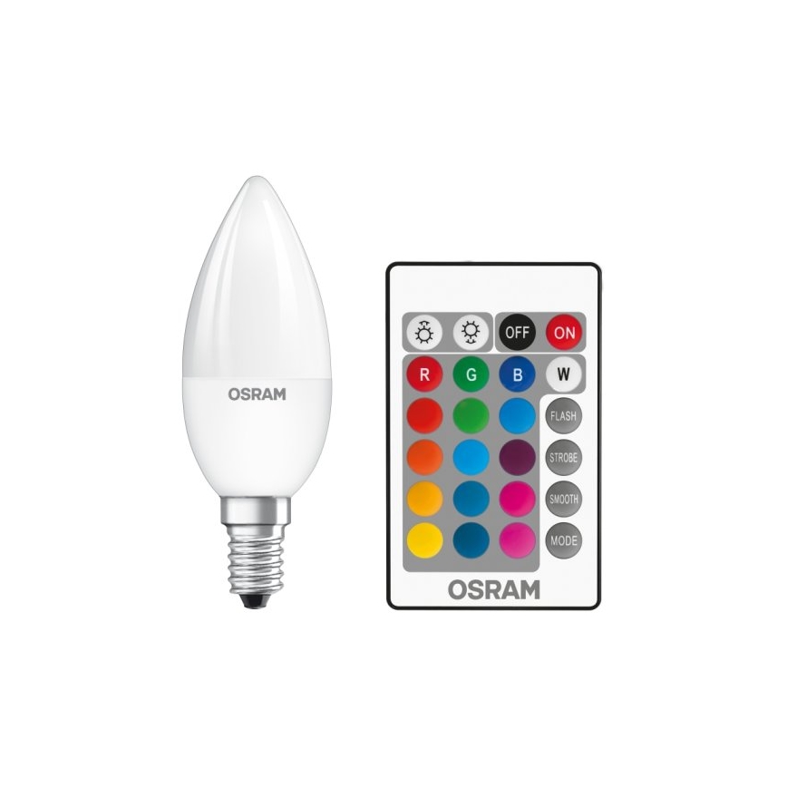 LED RGBW Hämardatav pirn STAR E14/4,5W/230V 2700K + pult – Osram