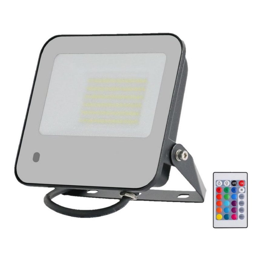 LED RGBW Hämardatav prožektor LED/50W/230V IP65 hall + kaugjuhtimispult