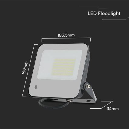 LED RGBW Hämardatav prožektor LED/50W/230V IP65 hall + kaugjuhtimispult