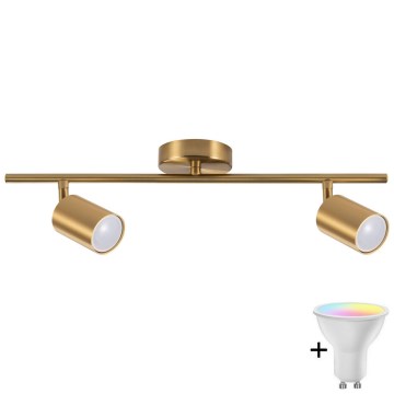 LED RGBW hämardatav punktvalgusti GOLDI 2xGU10/6,5W/230V 2700-6500K Wi-Fi kuldne