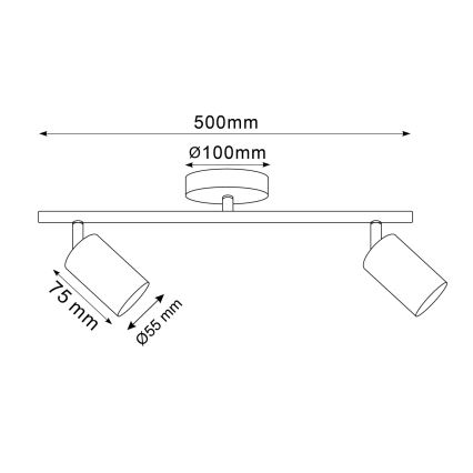 LED RGBW hämardatav kohtvalgusti GOLDI 2xGU10/6W/230V 3000K kuldne + kaugjuhtimispult