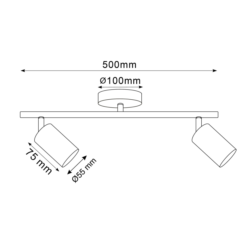 LED RGBW hämardatav kohtvalgusti GOLDI 2xGU10/6W/230V 3000K kuldne + kaugjuhtimispult