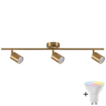 LED RGBW hämardatav punktvalgusti GOLDI 3xGU10/6,5W/230V 2700-6500K Wi-Fi kuldne