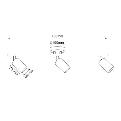 LED RGBW hämardatav punktvalgusti GOLDI 3xGU10/6,5W/230V 2700-6500K Wi-Fi kuldne