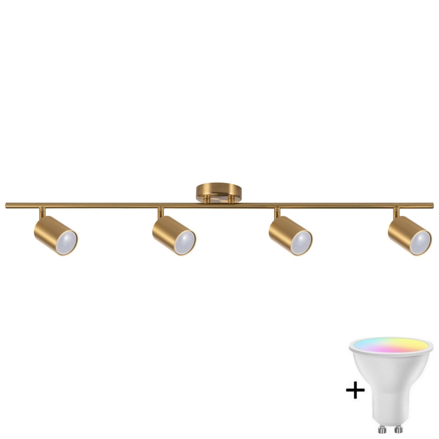 LED RGBW Hämardatav punktvalgusti GOLDI 4xGU10/6,5W/230V 2700-6500K Wi-Fi kuldne