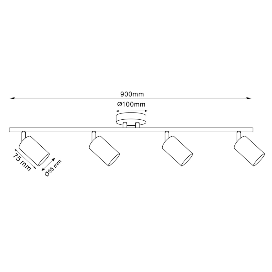 LED RGBW hämardatav spottvalgusti GOLDI 4xGU10/6W/230V 3000K kuldne + kaugjuhtimispult