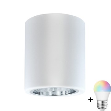 LED RGBW Hämardatav punktvalgusti JUPITER 1xE27/6,5W/230V 2700-6500K Wi-Fi Ø 9,8 cm valge